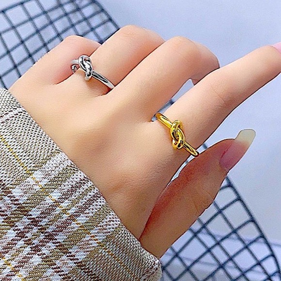 Tie Knot Gold Plated Bangle Cuff Bracelet - Picture 13 of 15